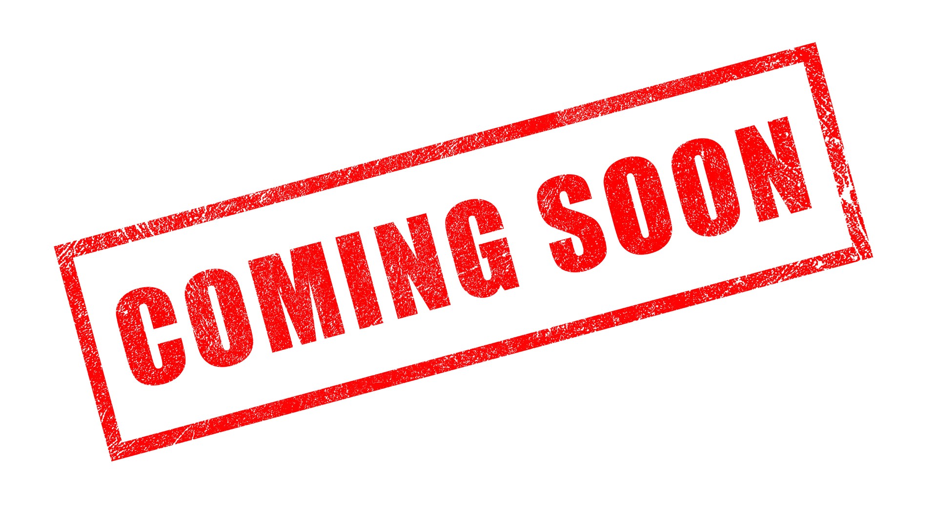 Coming Soon Red Rubber Stamp